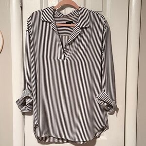 Black and White Striped Women's Tunic